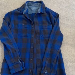 GAP Blue and Black Flannel Shirt